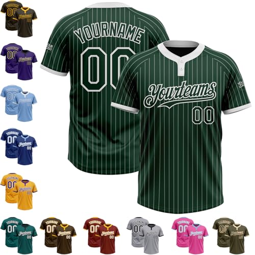Fanscustom Custom Pinstripes Softball Jerseys Personalized Two Button Shirts Stitched Name Number Team Practice Uniforms miniatura 1