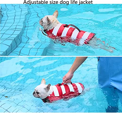 Gilets de flottaison animaux réglable rouge pour chien craignant l'eau