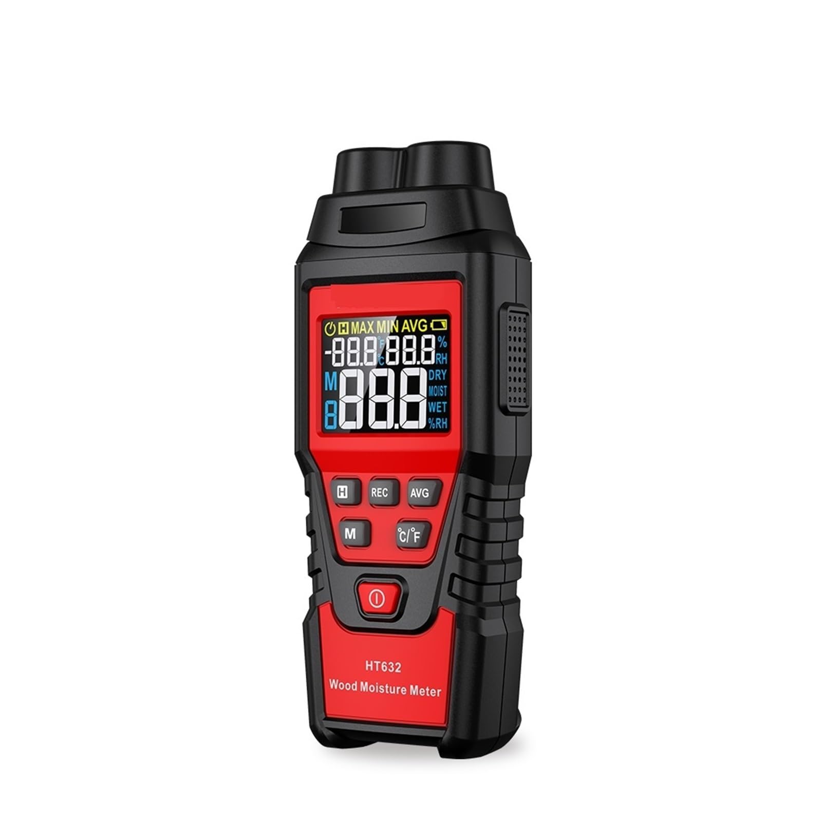 Misuratore di umidità del legno digitale Igrometro for pareti in cemento Rilevatore di umidità del legno a due perni altamente sensibile Letture chiare