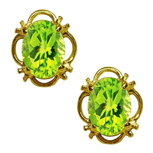 Boucles d'oreille péridot or jaune hypoallergéniques pour lobes sensibles