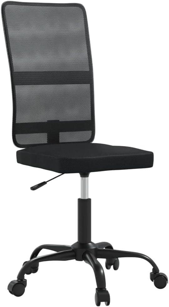 vidaXL Office Chair, Office Computer Desk Chair, Adjustable Rolling Chair for Office, Swivel Chair, Modern Style, Black Mesh Fabric