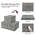 GRANNY SAYS Fabric Bins with Lids, Storage Baskets for Closet Organization, Decorative Storage Containers with Label Holder, Shelf Bins for Organizing Clothes, Dark Gray, 3-Pack