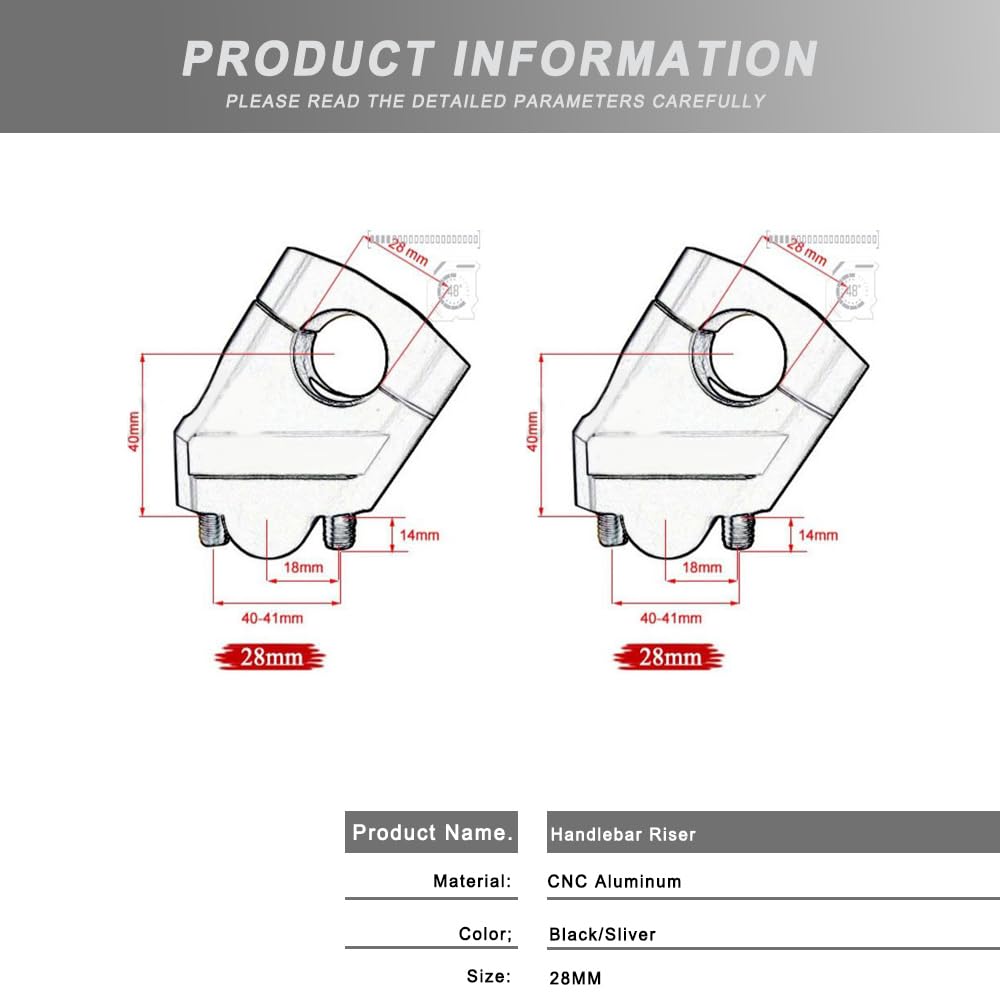 Adaptateur de prolongation pour montage de barre de drag de fourche de moto pour NT1100 NT 1100 nt1100 2023 (argent)