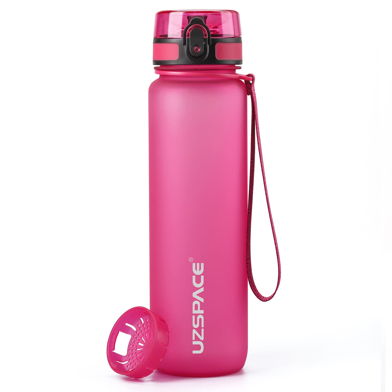 UZSPACE Sports Water Bottle 500ml/800ml/1L/1.5L, BPA Free Tritan Leakproof Reusable Water Bottles With Strainer for Adults Kids School Gym Running Outdoor