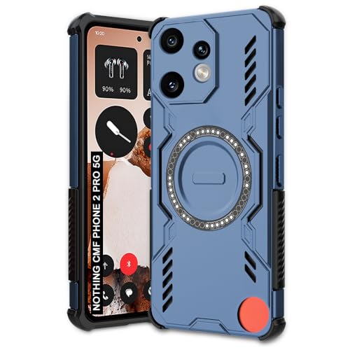 Image of AESTMO Back Case Cover for Nothing CMF Phone 2 Pro 5G | Magnetic Case with Built-in Metal Ring | Compatible with MagSafe Accessories | Shockproof Hybrid (PC + TPU