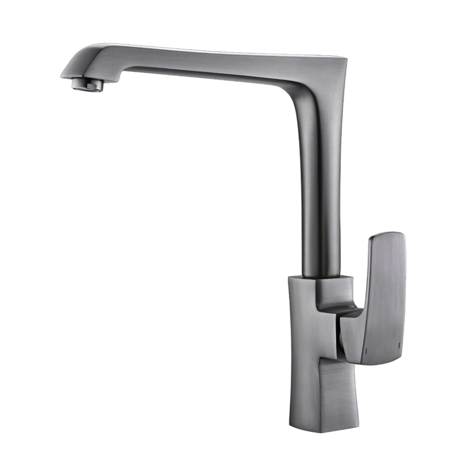 VDOQTLJT Brass Kitchen Faucet 360 ° Rotation Sink Gun Gray Deck Mounted Hot and Cold Water Faucets Modern Commercial Single Handle Taps
