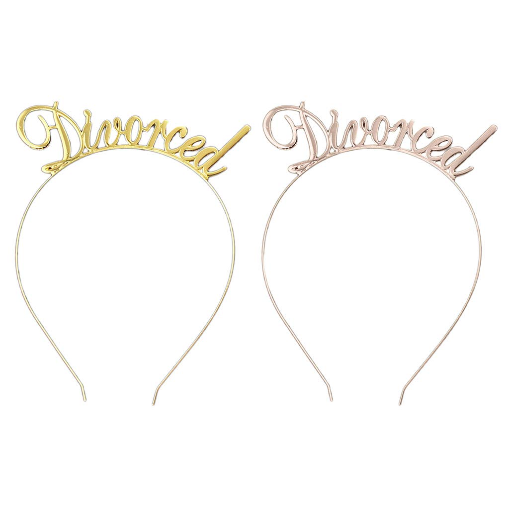 Metal Headband Funny Divorced Letters Tiara Hair Hoop Single Women Break up Gift Rose Gold image 5