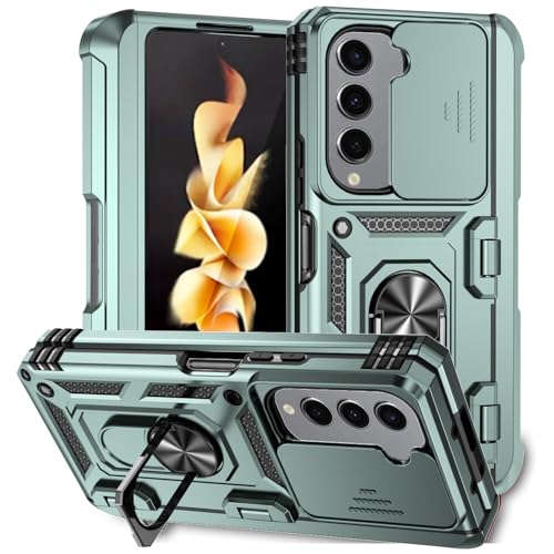 Coque rigide Samsung Galaxy Z Fold 4 silicone vert haut de gamme à anneau