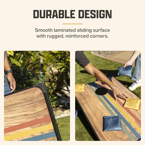 Image of EastPoint 2'x3' Cornhole Board Set - 8 Bean Bags, Engineered Wood, Sunset - Lightweight Portable Design for Yard Games - 12 Oz Bean Bags for Toss Game - Durable MDF Boards for Backyard Games
