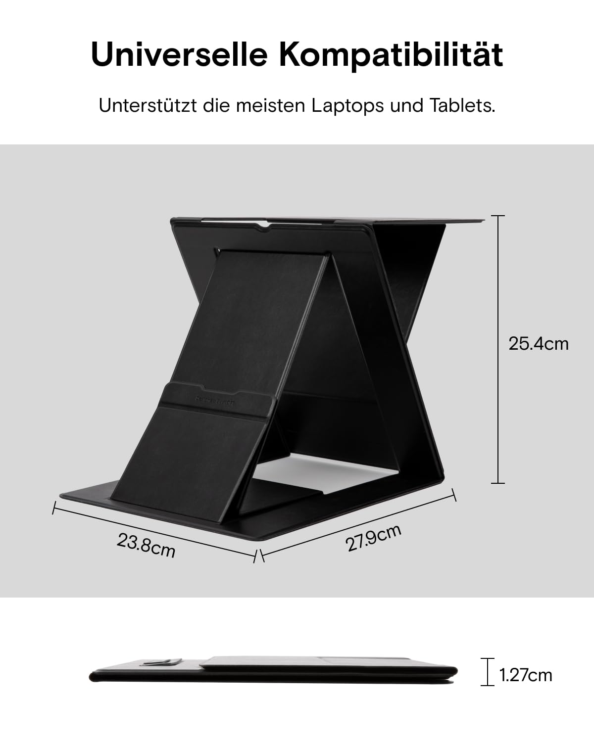 MOFT Z unsichtbarer dünner Ständer und tragbarer Schreibtisch, verstellbare Sitz-/Stehwinkel, kompatibel mit den meisten Laptops (Schwarz)