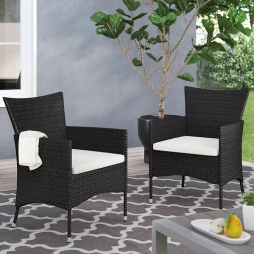 Outdoor Chairs 2 Piece Set, Brown Rattan Chair with Weather Resistant, Requires Assembly, Comfortable Patio Seating, Generally Used for Outdoor Leisure and Patio Entertainment