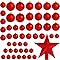 Bolas de Navidad Rojas EcoNour (Paquete de 50) - Bolas irrompibles para Adornos y árboles de Navidad