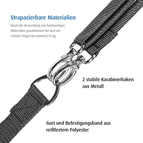 reer 85021 Clip&Go Carry Tragegurt für Baby-Schalen, universell, ergonomisch, Schwarz