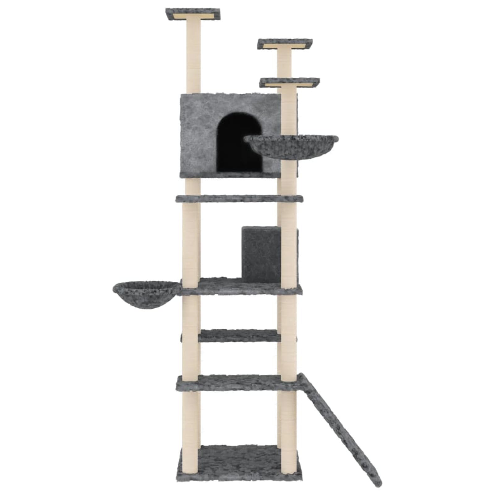 Homgoday Arbre à chat avec griffoir en Sisal Gris foncé 191 cm Meubles chat jeu jouet chat arbre griffoir