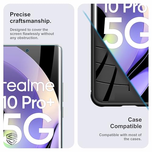 Image of TPU hydrogel Edge to Edge Screen Protector Guard For Realme 10 Pro Plus (6.7 Inch) With Installation Kit | Fingerprint Compatible | Edge to Edge Coverage