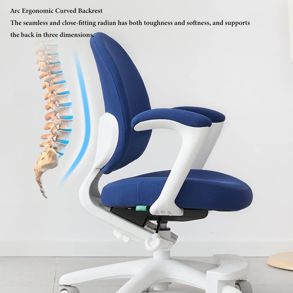 Kids Desk Chair Comfy Home Office Task Chair with Wheels, Children Study Chair Adjustable Swivel Desk Chair, for Kids, for Girls, Living Room, Bedroom (Color : /Grey A)