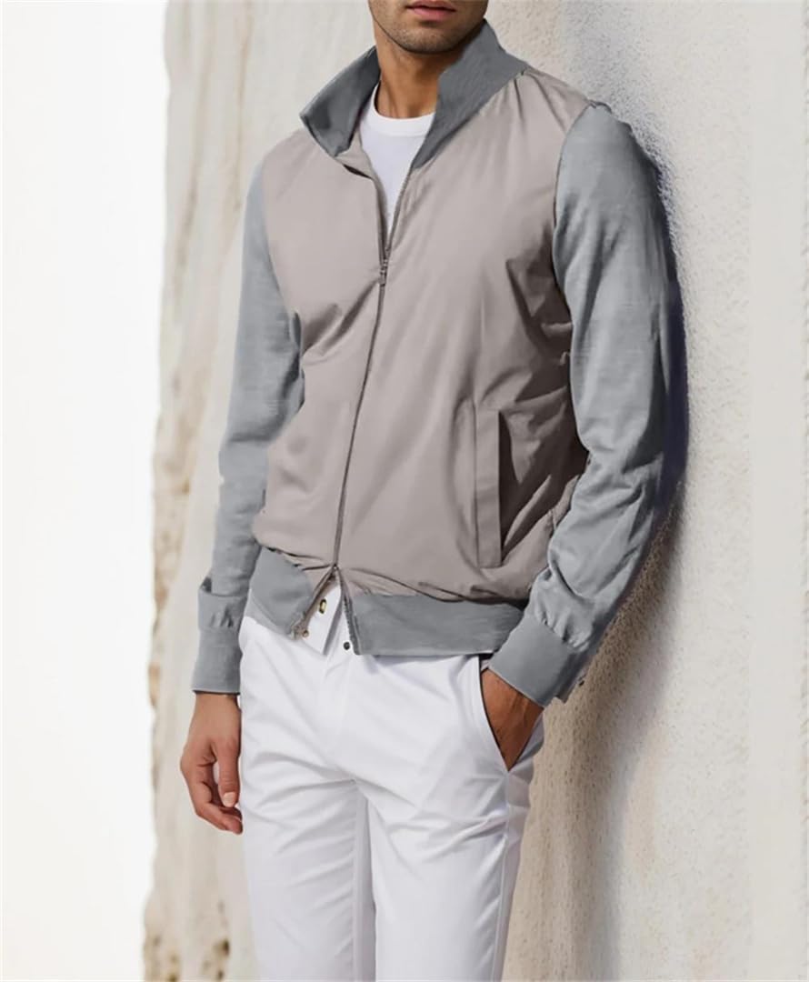 メンズ 薄手ジャケット 軽量 ジッパー カジュアル カーディガン アウターウェア 春 秋