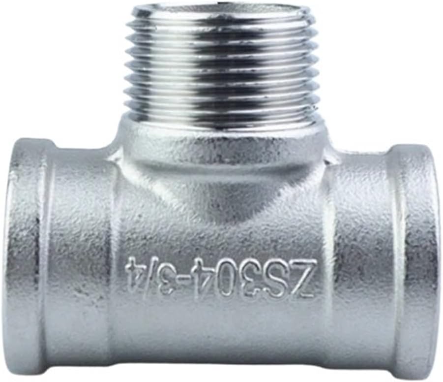 Female + Male + Female Threaded 3 Way Tee Fitting 1/4"" 3/8"" 1/2"" 3/4"" 1"" 1-1/4"" 1-1/2"" BSPT Threaded SS304 Stainless Steel (Size: 1-1/4""), 1.25 Inch, LANMFU6677