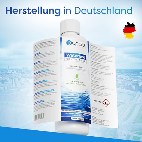 blupalu Wasserbett Conditioner Premium Care – 10x 250ml – Wasserbetten Konditionierer gegen Gerüche & Algen, Pflege für alle Wassermatratzen & Systeme aller bekannten Hersteller