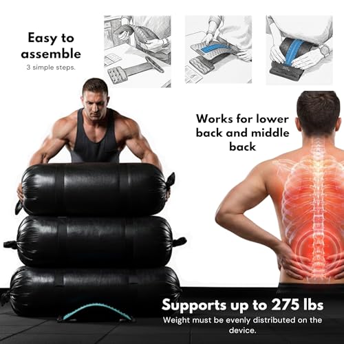 Image of Just A Feeling Back Stretcher Lower - Lumbar Support & Back Cracker w /Silicone & Foam Pads - Spinal Decompression Device for Sciatica, Herniated Disc, Back Popper for Back Pain w /Chair Strap
