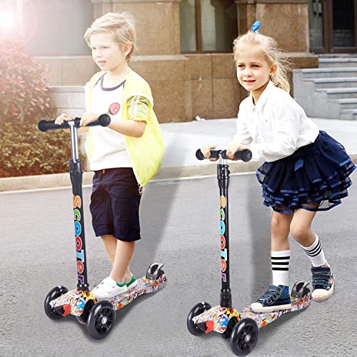 Yuanj Scooter Kinderroller, Dreiradscooter für Mädchen und Jungen 3-13 Jahre alt, Höhenverstellbarer Kickscooter mit… – Bild 7