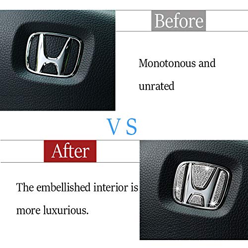 Steering Wheel Bling Crystal Emblem For Nissan, Shiny Accessories Parts Logo Sticker Badge Decals Covers Interior Decorations (For Honda) #TOP3