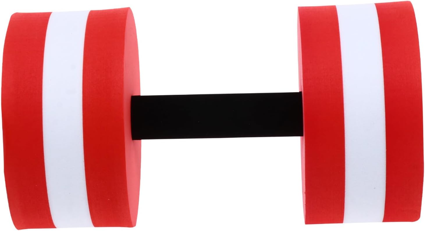 EVA Aquatic Dumbbells for Pool Exercise, Water Resistance Barbell, Red | Three Layer Composite, Flat Thick Build, Supports Underwater Resistance Work, Postpartum Recovery and Adult Rehabilitation