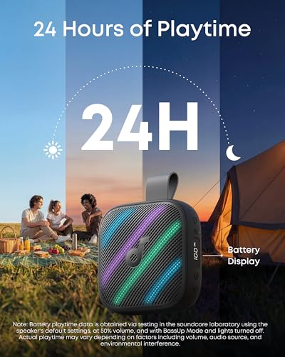 Image of Soundcore Boom Go 3i Portable Bluetooth Speaker by Anker, 15W Punchy Sound, 24H Playtime, IP68, BassUp 2.0, Emergency Charging, Bluetooth 6.0, Waterproof Speaker for Hiking /Cycling /Camping (Black)