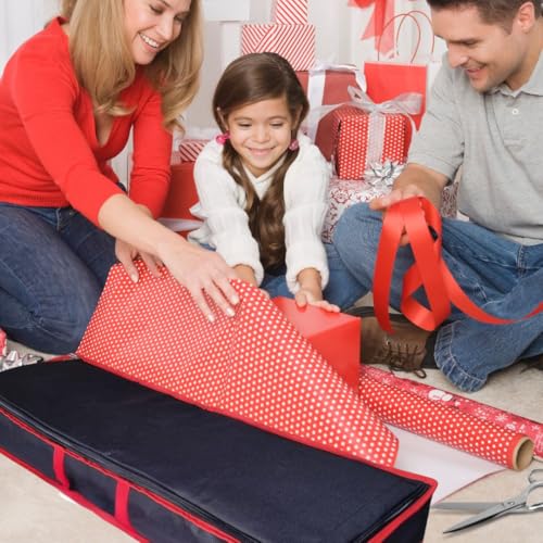 Geschenkpapier Aufbewahrungstasche 90 cm schwarz, wasserdicht/ Organizer für Geschenkverpackungen, Rollen, Bänder, Tütchen/ Aufbewahrungsbox staubdicht/ Geschenkpapierrollen Schutz bis zu 30 Rollen