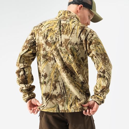 Image of First Lite Men's Challis Fleece - Windproof Soft Shell Camo Hunting Jacket, Hoodless Thermal Layer Hunting Gear For Men
