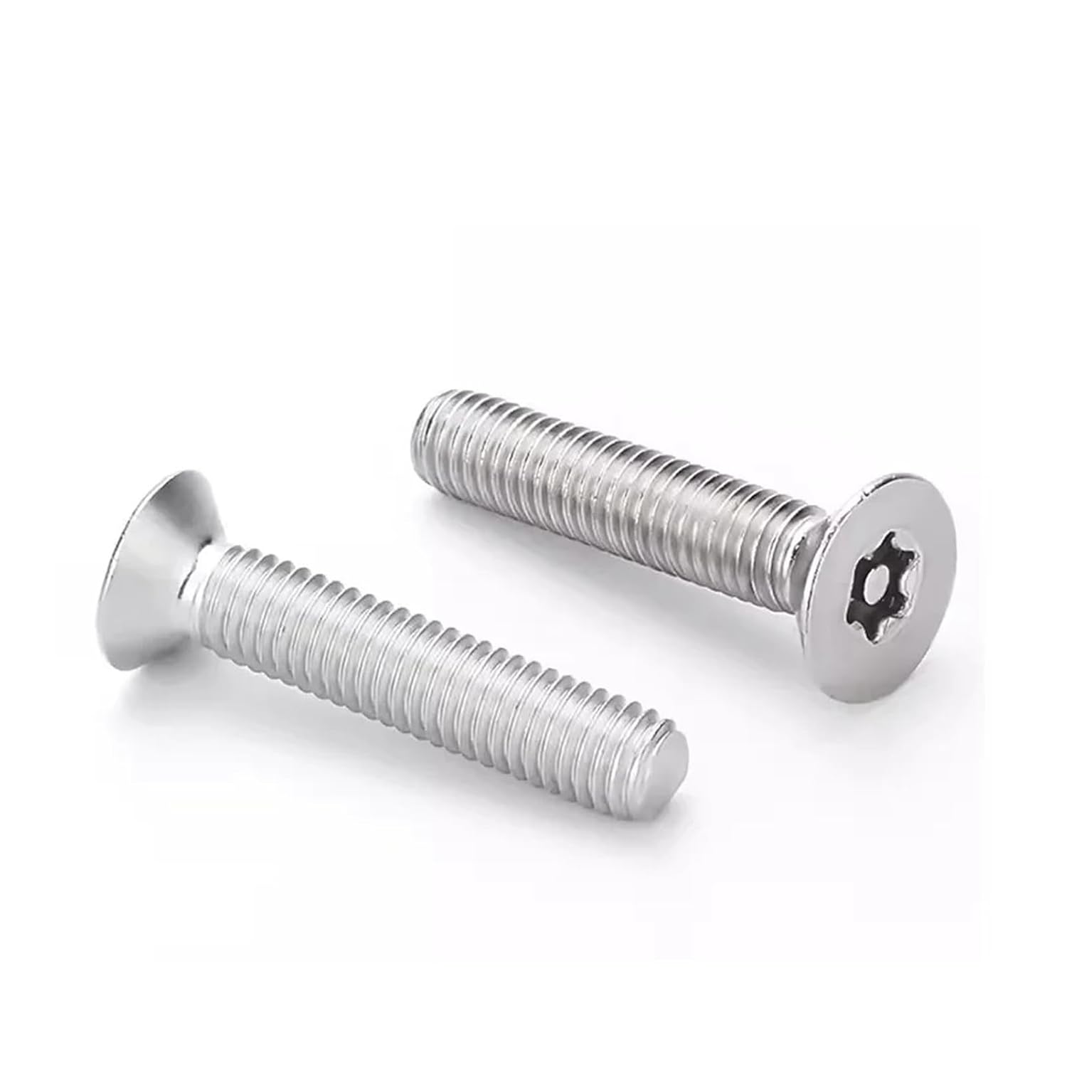 304 Stainless Steel M8 M10 M12 Six Lobe Torx Flat Countersunk Head with Pin Tamper Anti Theft Security Screws Bolts with Key(M10x30mm 10pcs)