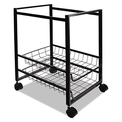 ADVANTUS 34075 Mobile File Cart w/Sliding Baskets, 15w x 12-7/8d x 20-7/8h, Black - Thumbnail 6