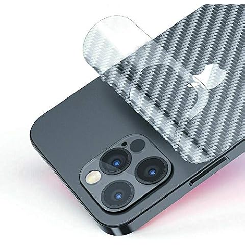 For iPhone 12 Pro Back Screen Protector 3D Carbon Fiber Ultra Thin Protective Film-2 packs-Transparent Cover