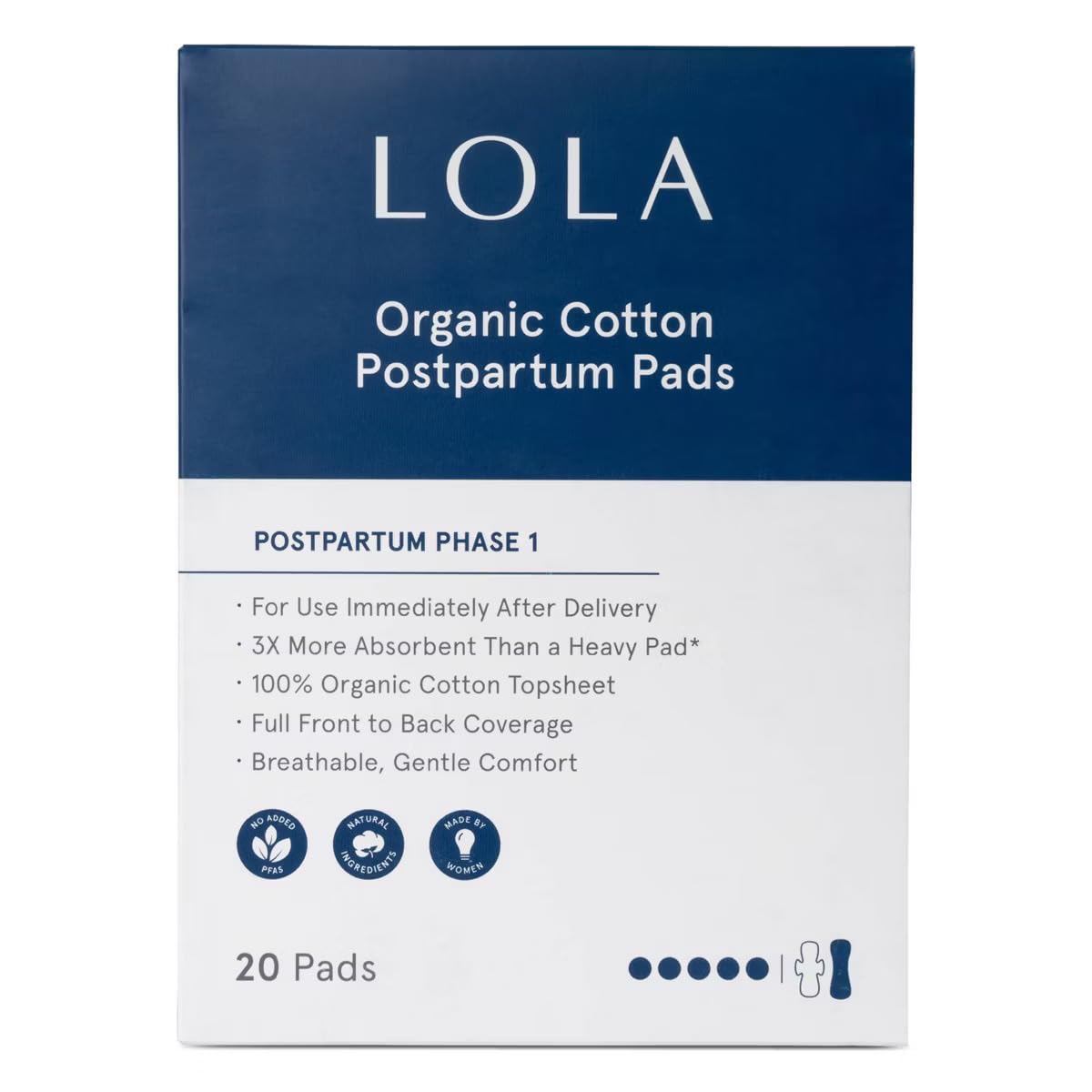 LOLA Organic Cotton Postpartum Pads