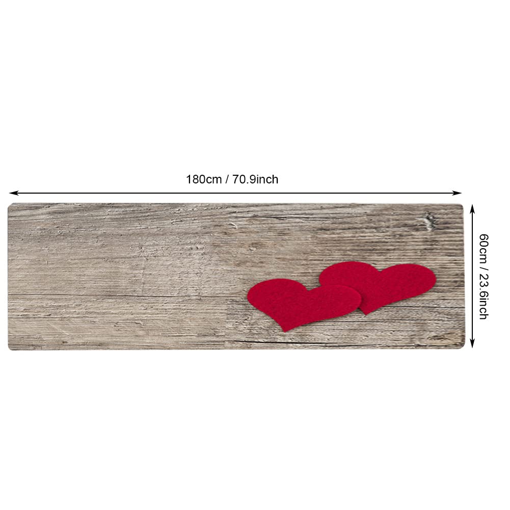 Wycieraczka Kuuleyn Heart-Shaped Wood Grain, mata podłogowa do domu (60 * 180CM)