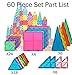 dreambuilderToy 60 Pieces Magnetic Tiles Clear 3D Building Blocks with 4 Large Playboards, STEM Magnetic Tiles Set