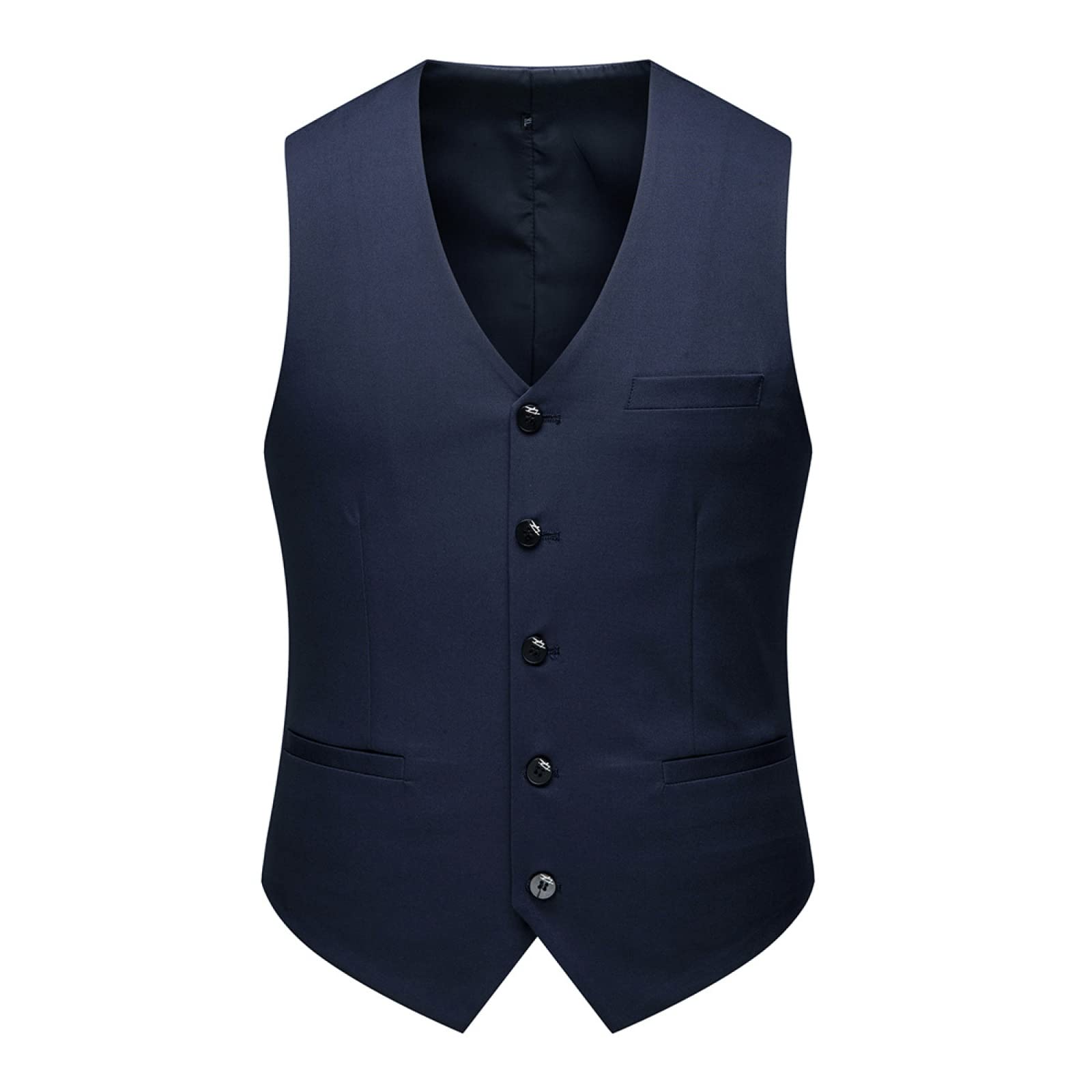 SHACE Herren Anzugweste - Männer V-Ausschnitt Einreiher Anzug Weste Frühling Hochwertige Freizeitweste Einfarbig Mit Taschen Business Hochzeit Kleidung