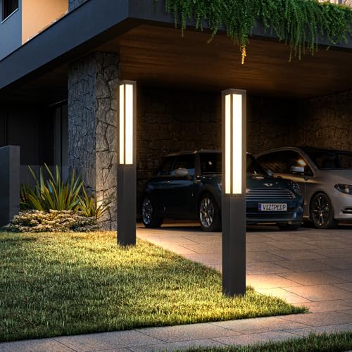 ZRJJMLAN Landscape Path Lights AC100-240V, 71" High Outdoor Pathway Light Hard Wired, Waterproof Modern Bollard Lamp, Driveway Walkway Pole Lights, 3000K LED Lighting for Patio Yard Garden Commercial - Image 6