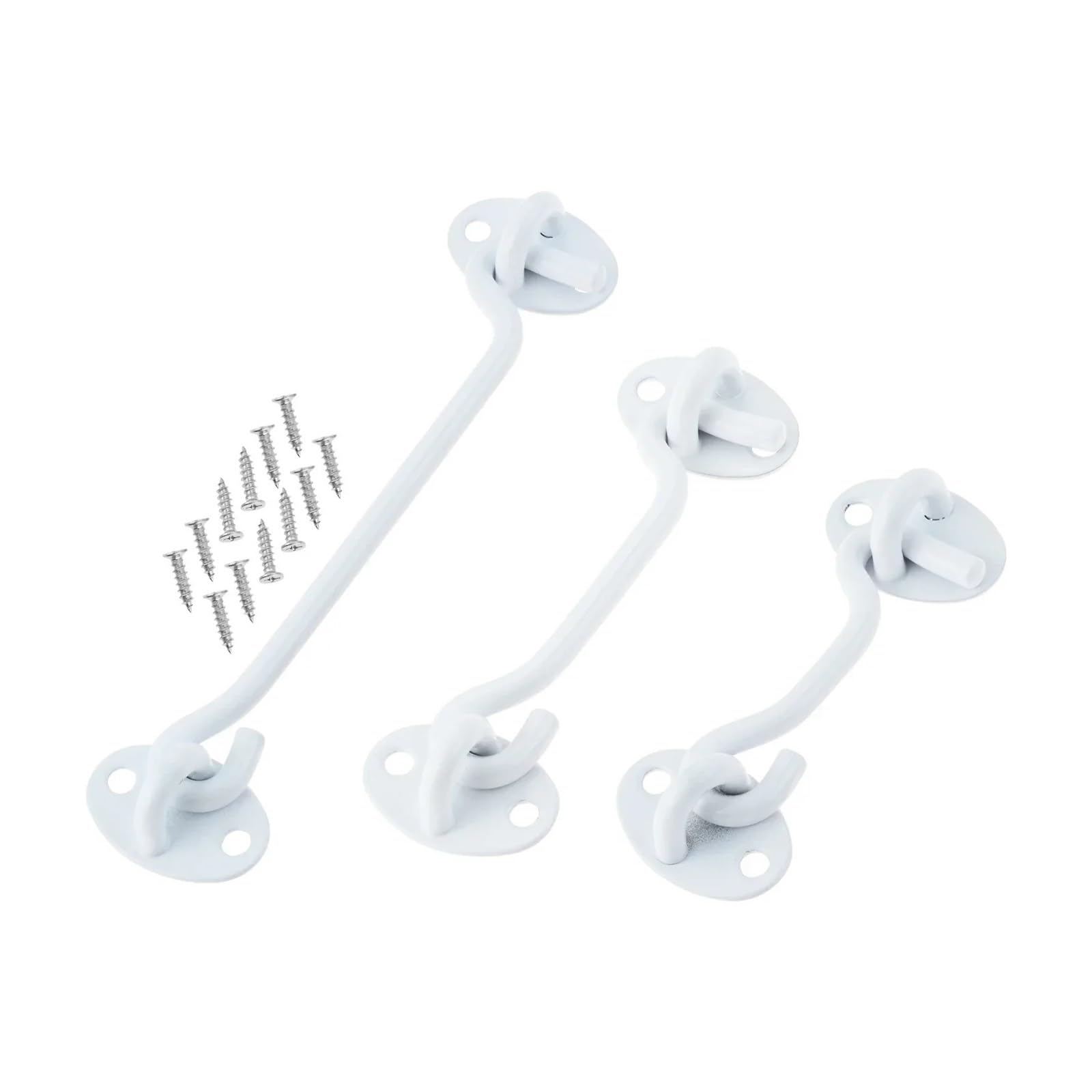 Zntihz One Color 4Pcs Stainless Steel Cabin Door Window Hook And Eye Latch Lock Shed Gate Catch Silent Holder With Screws 3/4/6/8/10/12/14/16Inch For Wooden Doors,Windows(4Inch)