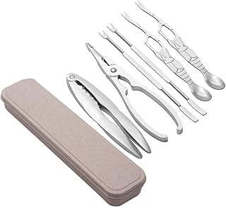 RETYLY 6pcs Portable à La Maison Manger des Crabes Outil de Fruits de Mer Cuisine Créative Outils Auxiliaires Qui Respecte l'environnement Clips Fourches avec Bo？Te de Rangement