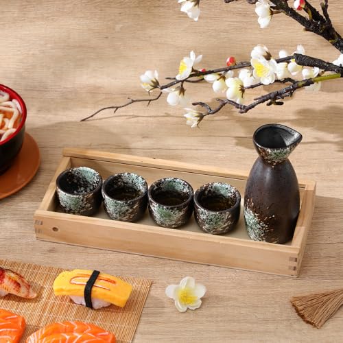Juego de sake japonés de cerámica BETOOKY para decoración de hogar 8