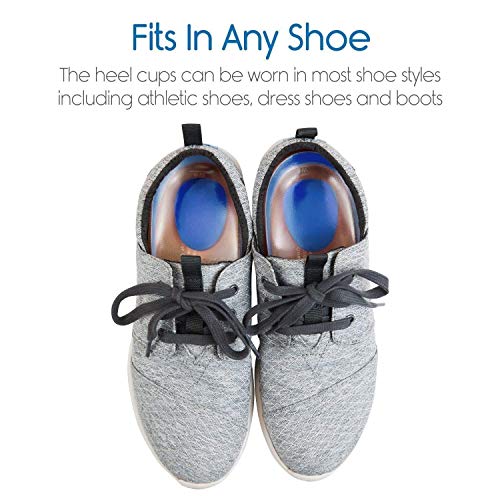 Image of Gel Heel cups Silicone Heel Pad for Heel Ankle Pain, Heel Spur Shoe Support Pad for Men and Women Shock Cushion Pad for Heels -1*Pair (Heel Pad)
