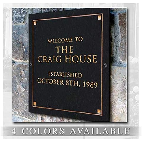 Clarus Crystal Stone Dedication Plaque with Engraved Text. Commemoration Sign Made from Solid, Real Stone. Four Colors Available. Cover
