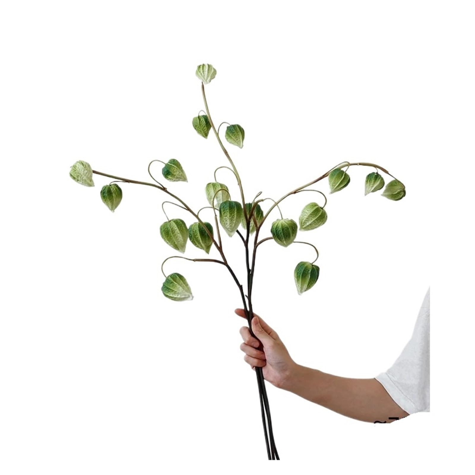 Casetlong 3Pcs Artificial Flower Autumn Decoration Stems Fake Fall Floral Arrangement Home Decor(Green)