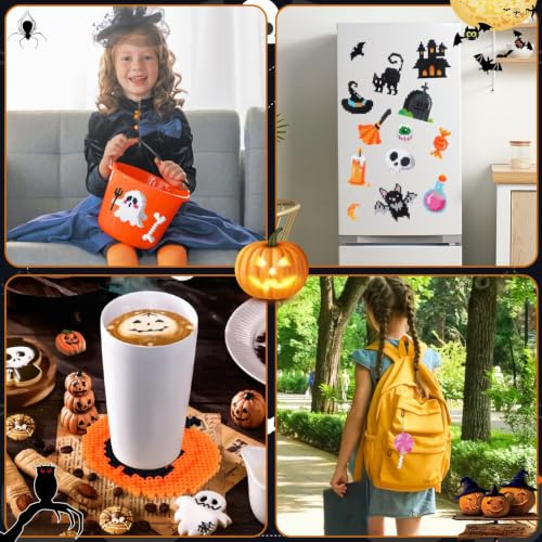 Homgaty 5000 Bügelperlen Halloween Set, 5 mm Steckperlen mit Steckplatte, 16 Muster, Bügelpapier… – Ansicht 6