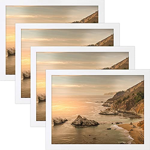 Golden State Art, Wooden Picture Frame, 1-1/4-Inch Wide with Real Glass - Great for Posters, Photos, Artworks, Prints - Wall Display