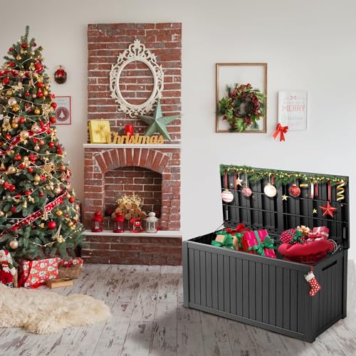 180gallonresindeckboxwaterproofoutdoorstorageboxlockableforpatiofurnituregardentoolspoolaccessoriesuvresistantforallweatheruseblack Urban Country Home Decor 180 gallon resin deck box waterproof outdoor storage box lockable for patio furniture garden tools pool accessories uv resistant for all weather use black urban country home decor