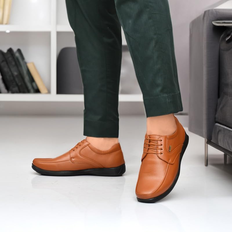 Image of Restroad Men's Formal Shoes | Synthetic Leather Lace-Up Office Wear Shoes for Men