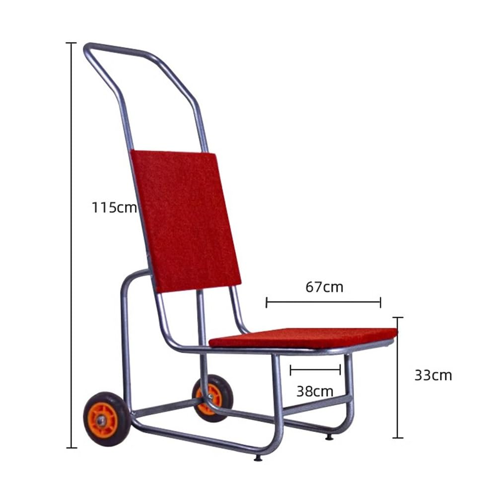GZHERVICES Kommerzieller stapelbarer Stuhlwagen, fasst 15 Stühle, Bankettstuhlwagen, Hochleistungs-Stuhlwagen aus Metall