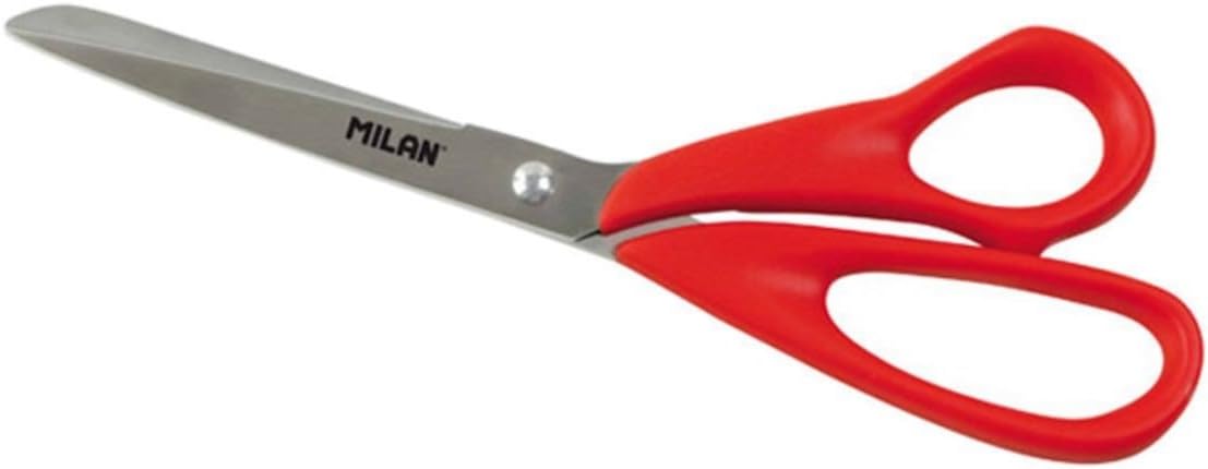 Milan - Blister pack of basic red office scissors 20 cm